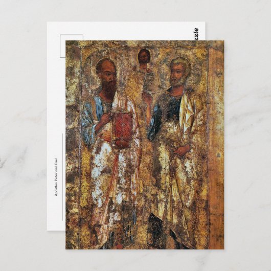Apostelen Petrus en Paulus Byzantijns icoon Briefkaart (Voorkant / Achterkant)