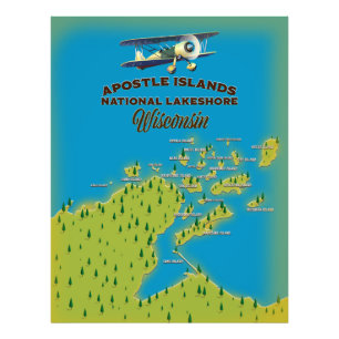 Apostle Islands National Lakeshore kaart Foto Afdruk