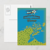 Apostle Islands National Lakeshore map Briefkaart (Voorkant / Achterkant)