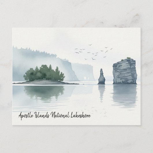 Apostle Islands National Lakeshore Waterverf Briefkaart (Voorkant)