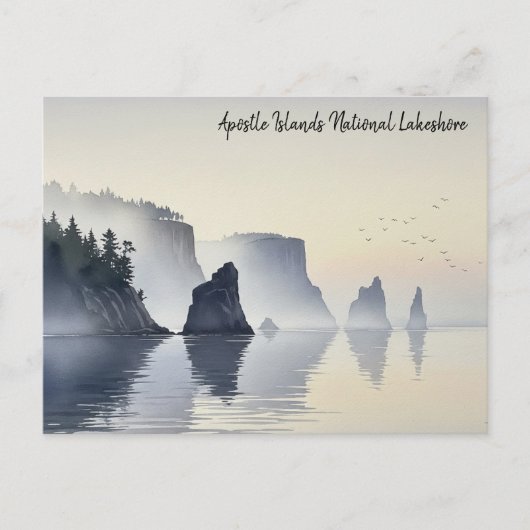 Apostle Islands National Lakeshore Waterverf Briefkaart (Voorkant)