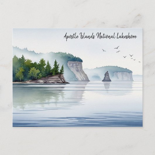 Apostle Islands National Lakeshore Waterverf Briefkaart (Voorkant)