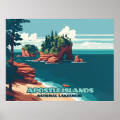 Apostle Islands National Lakeshore Wisconsin Retro Poster (Voorkant)