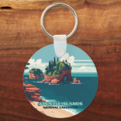 Apostle Islands National Lakeshore Wisconsin Retro Sleutelhanger (Voorkant)