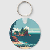 Apostle Islands National Lakeshore Wisconsin Retro Sleutelhanger (Achterkant)