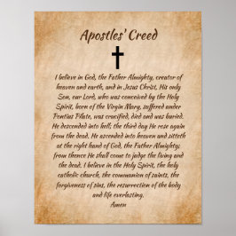 Apostles Creed katholieke gebeden Christelijk Poster