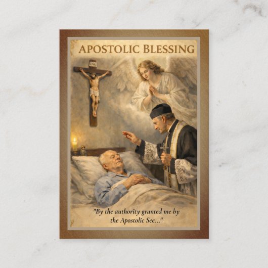 Apostolic Blessing Catholic Prayer Latin  Visitekaartje (Voorkant)