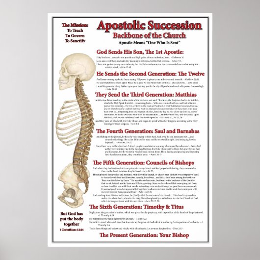 Apostolic successie - ruggengraat van het lichaam poster (Voorkant)