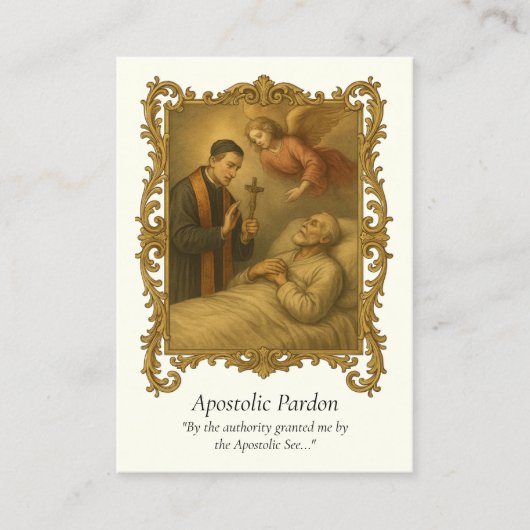 Apostolisch pardon Katholiek gebed Latijn Korte vo Visitekaartje (Voorkant)