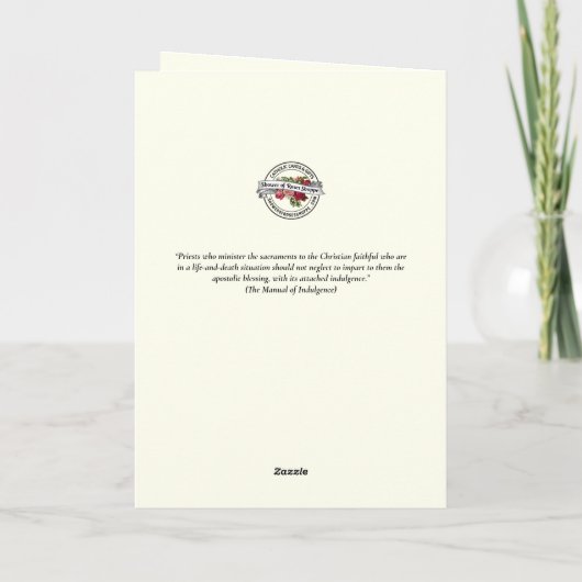 Apostolisch pardon lange vorm Latijnse gebed Notitiekaartje (Achterkant)