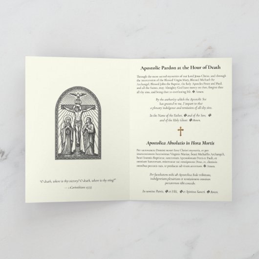 Apostolisch pardon lange vorm Latijnse gebed Notitiekaartje (Binnen)