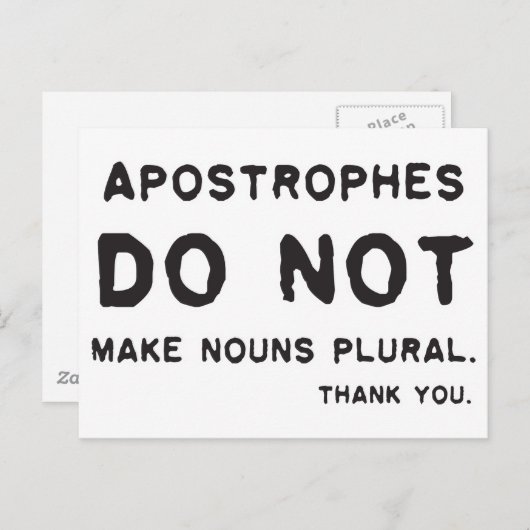 Apostrofe gebruik briefkaart (Voorkant / Achterkant)