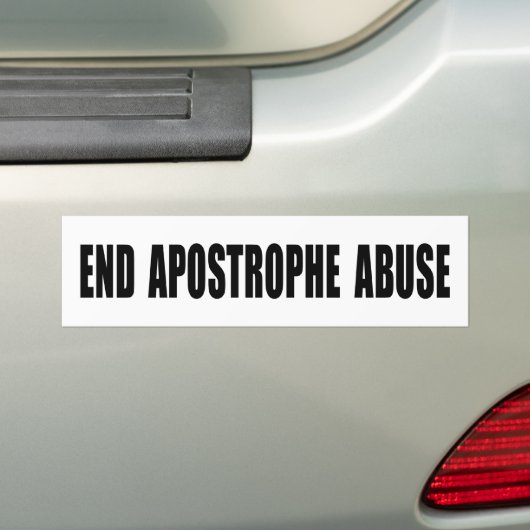 Apostrophe Abuse bumpersticker (Op auto)