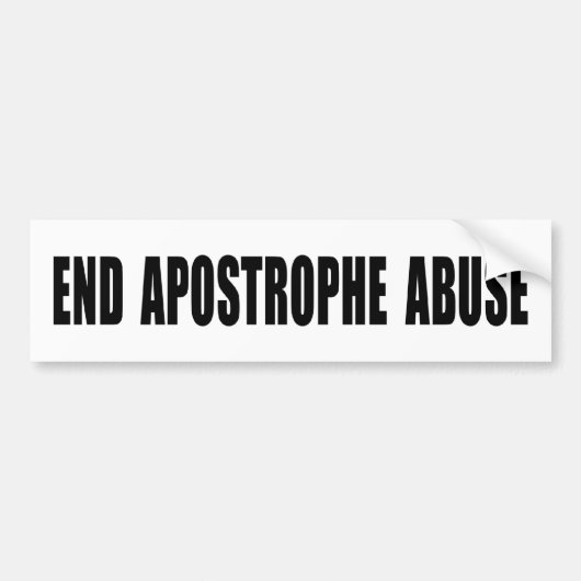 Apostrophe Abuse bumpersticker (Voorkant)