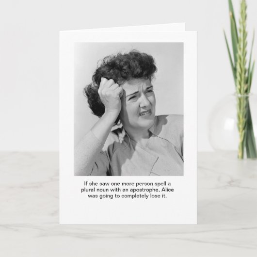 Apostrophe Alice-Wenskaart Kaart (Voorkant)