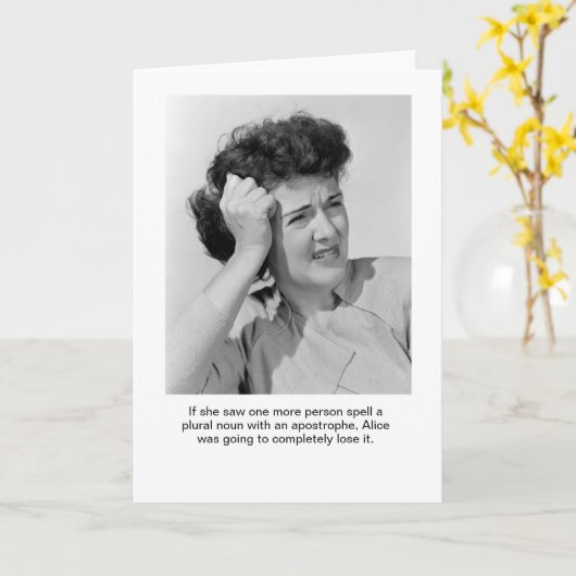 Apostrophe Alice-Wenskaart Kaart (Gele Bloem)