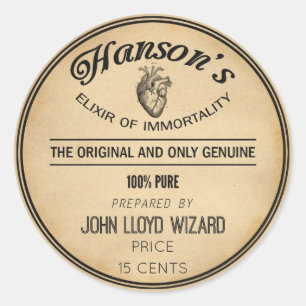 Apothecair  Halloween Decor Elixir Hart Ronde Sticker