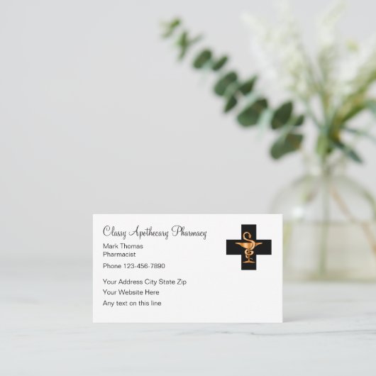 Apothecaire apotheker visitekaartje (Staand voorkant)