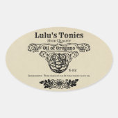 Apothecaire stijllabels ovale sticker (Voorkant)