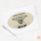 Apothecaire stijllabels ovale sticker (Envelop)