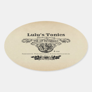 Apothecaire stijllabels ovale sticker