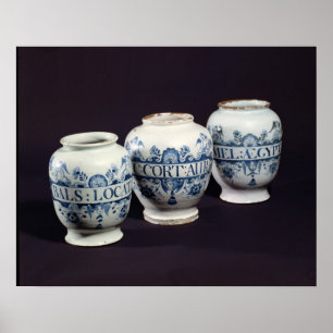 Apothecaries' drug jars, c.1740 poster
