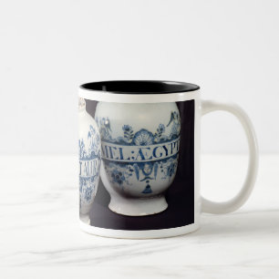 Apothecaries' drug jars, c.1740 tweekleurige koffiemok