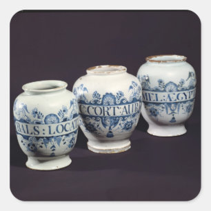 Apothecaries' drug jars, c.1740 vierkante sticker