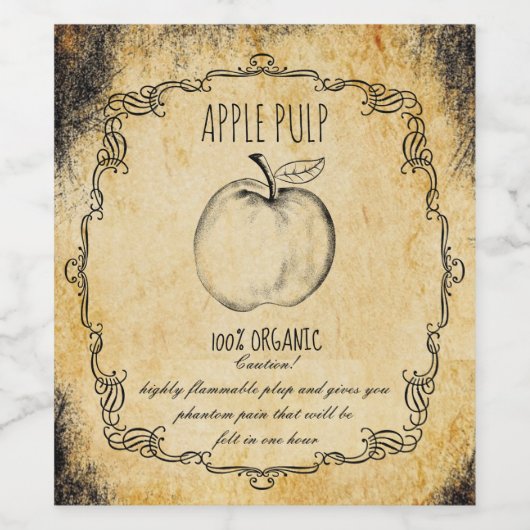 Apothecaris halloween  appelpulp wijn etiket (Enkel label)