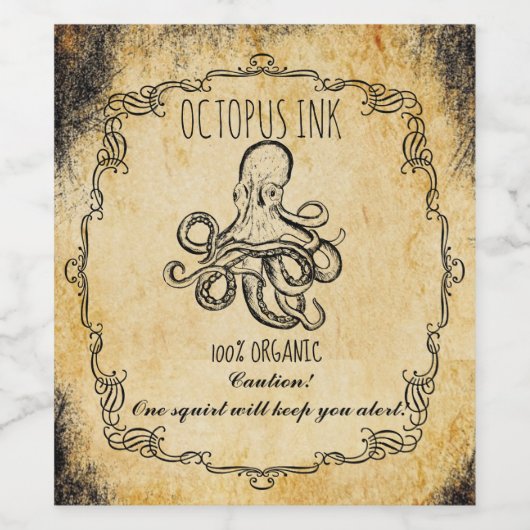 Apothecaris halloween  Octopus inkt Wijn Etiket (Enkel label)
