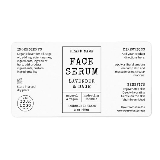 Apothecary 2 OZ druppelflesetiket Etiket (Voorkant)