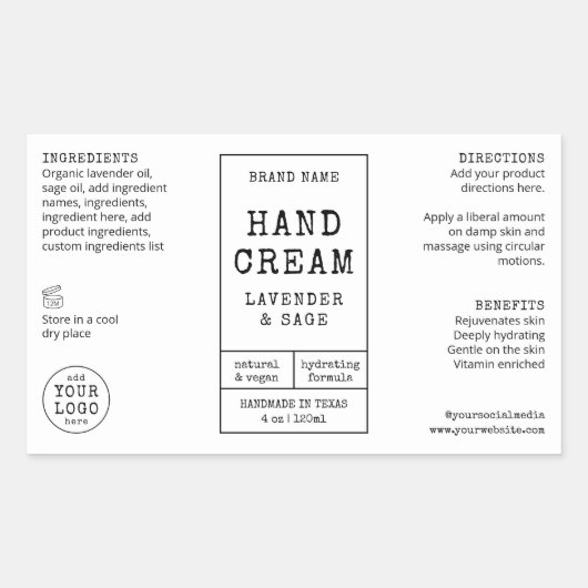 Apothecary 4 OZ 120ml Cosmo flesetiket Rechthoekige Sticker (Voorkant)