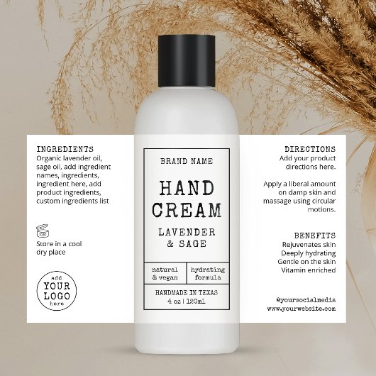 Apothecary 4 OZ 120ml Cosmo flesetiket Rechthoekige Sticker