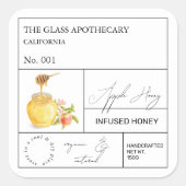 Apothecary Apple Infused Honey Label (Voorkant)