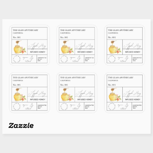 Apothecary Apple Infused Honey Label (Vel)