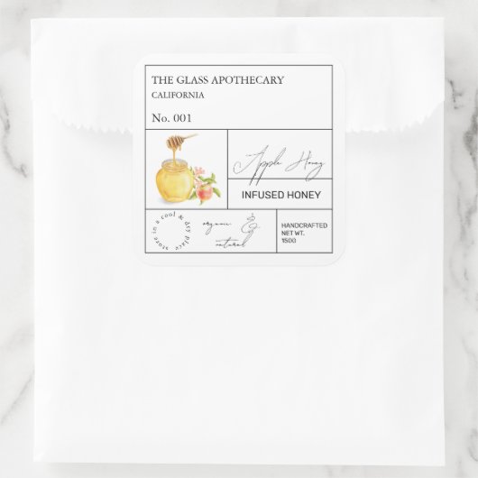 Apothecary Apple Infused Honey Label (Tas)