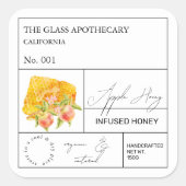 Apothecary Apple Infused Honey Label (Voorkant)