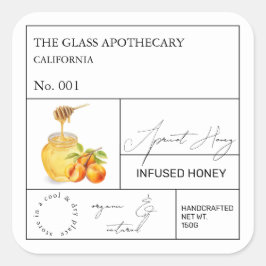 Apothecary Apricot Infused Honey Label