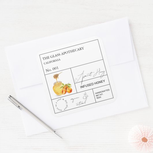 Apothecary Apricot Infused Honey Label (Envelop)
