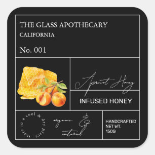 Apothecary Apricot Infused Honey Label