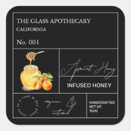 Apothecary Apricot Infused Honey Label
