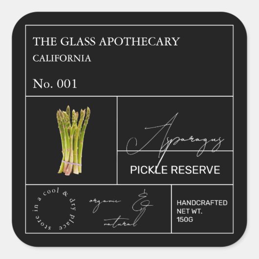 Apothecary asperges label (Voorkant)