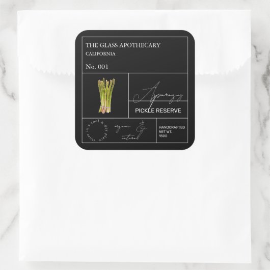 Apothecary asperges label (Tas)