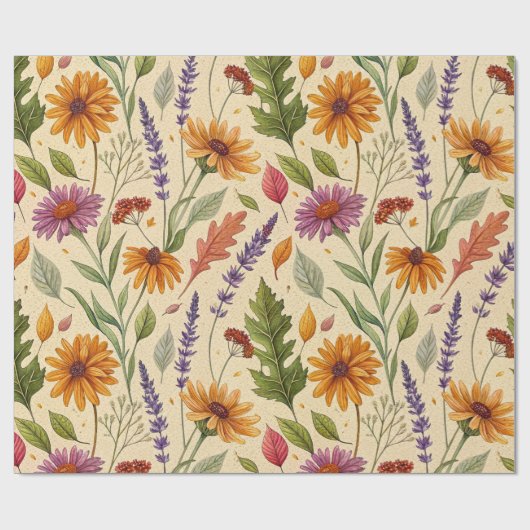 Apothecary Autumn Floral Garden Pattern Cadeaupapier (Vlak)