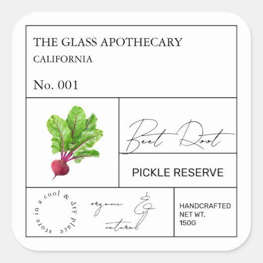 Apothecary Beet Root Label (Voorkant)