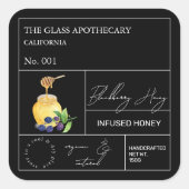Apothecary Blackberry Infused Honey Label (Voorkant)
