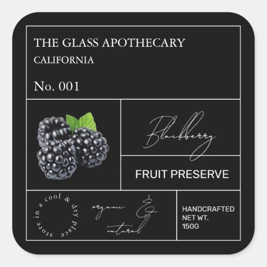 Apothecary Blackberry Label (Voorkant)