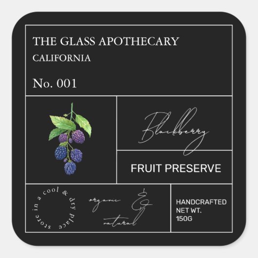 Apothecary Blackberry Label (Voorkant)