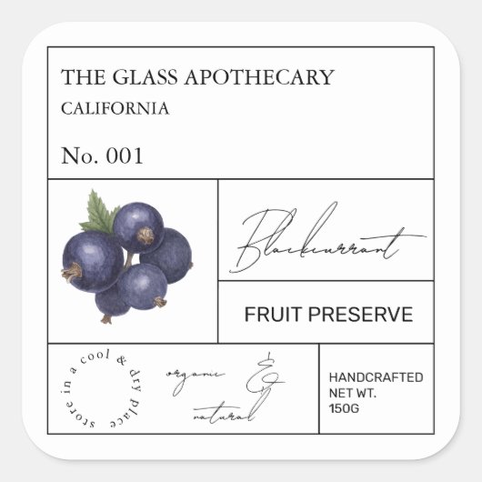 Apothecary Blackcurrant Label (Voorkant)