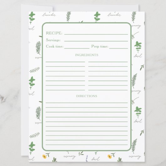 Apothecary Botanical Recipe Binder Page (Voorkant)